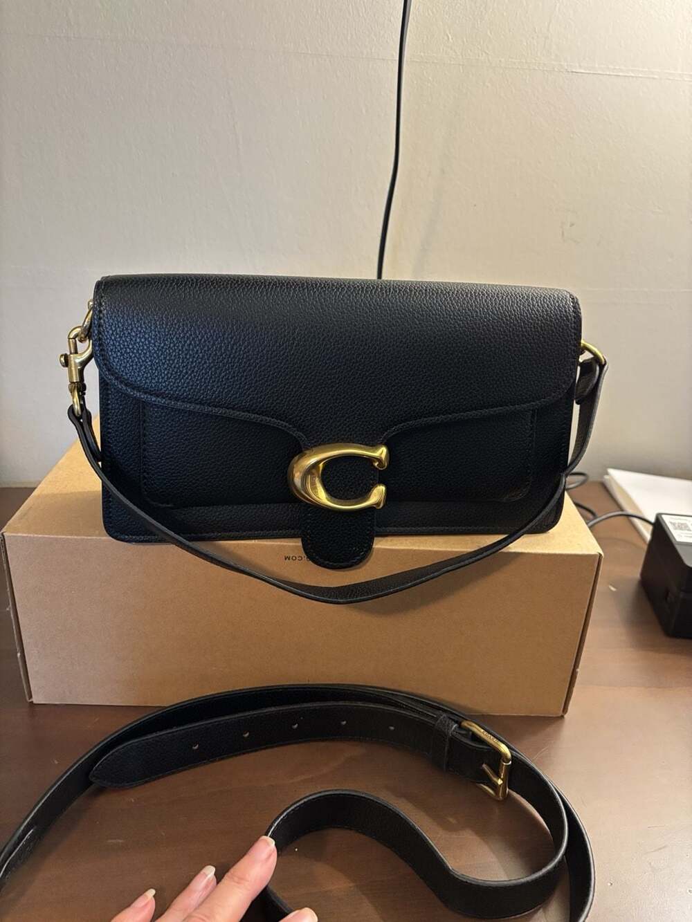 Coach Tabby Shoulder Bag Black Leather